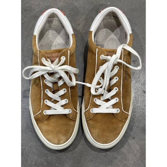Tory Burch Howell Court  Suede Trainer Sneaker Athletic Shoe Sz 8 - Picture 1 of 5